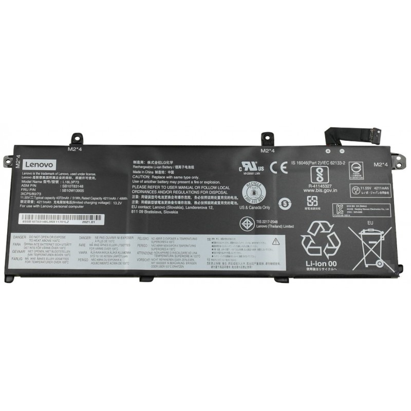 Batteria Lenovo ThinkPad P14s, P43s, T14, T490, T495, T495s, L18C3P72, L18L3P73, L18M3P73, Originale