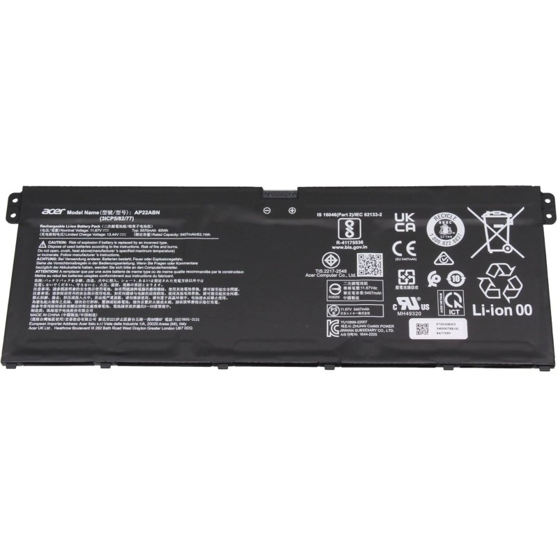 Batteria Acer Swift SF14-51 SF14-61, Swift Go 14 SFG14-43 SFG14-44 SFG14-45 SFG14-46 SFG14-63 SFG14-71, AP22ABN, Originale